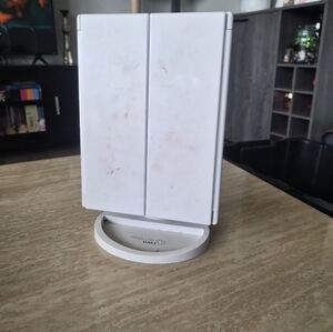 White Vanity Mirror with Stand